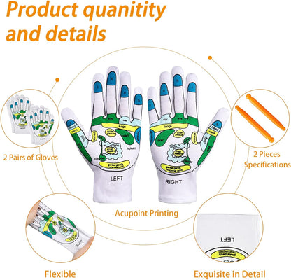 😇Reflexology Chart Gloves With Tool | 🔥 GREAT DEAL 30% OFF TODAY🔥